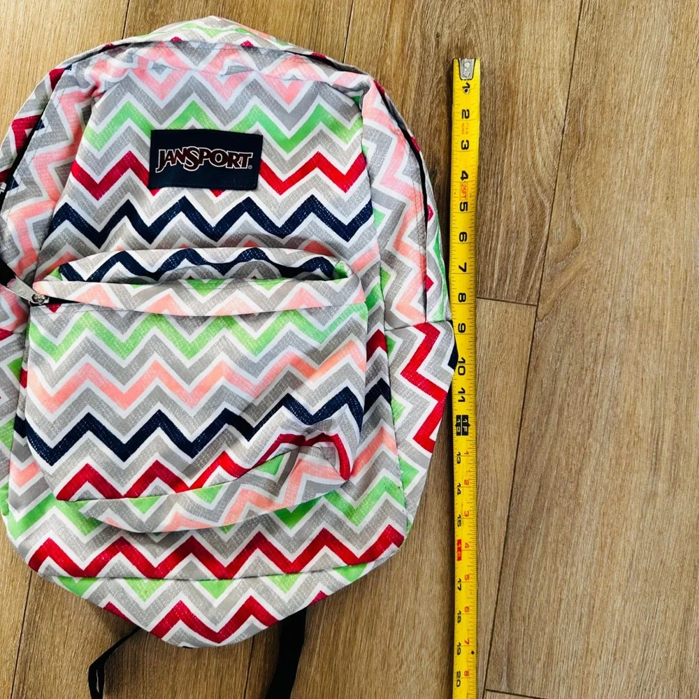 JanSport SuperBreak Backpack Multi-Color Chevron Zigzag School Bag Kids‎